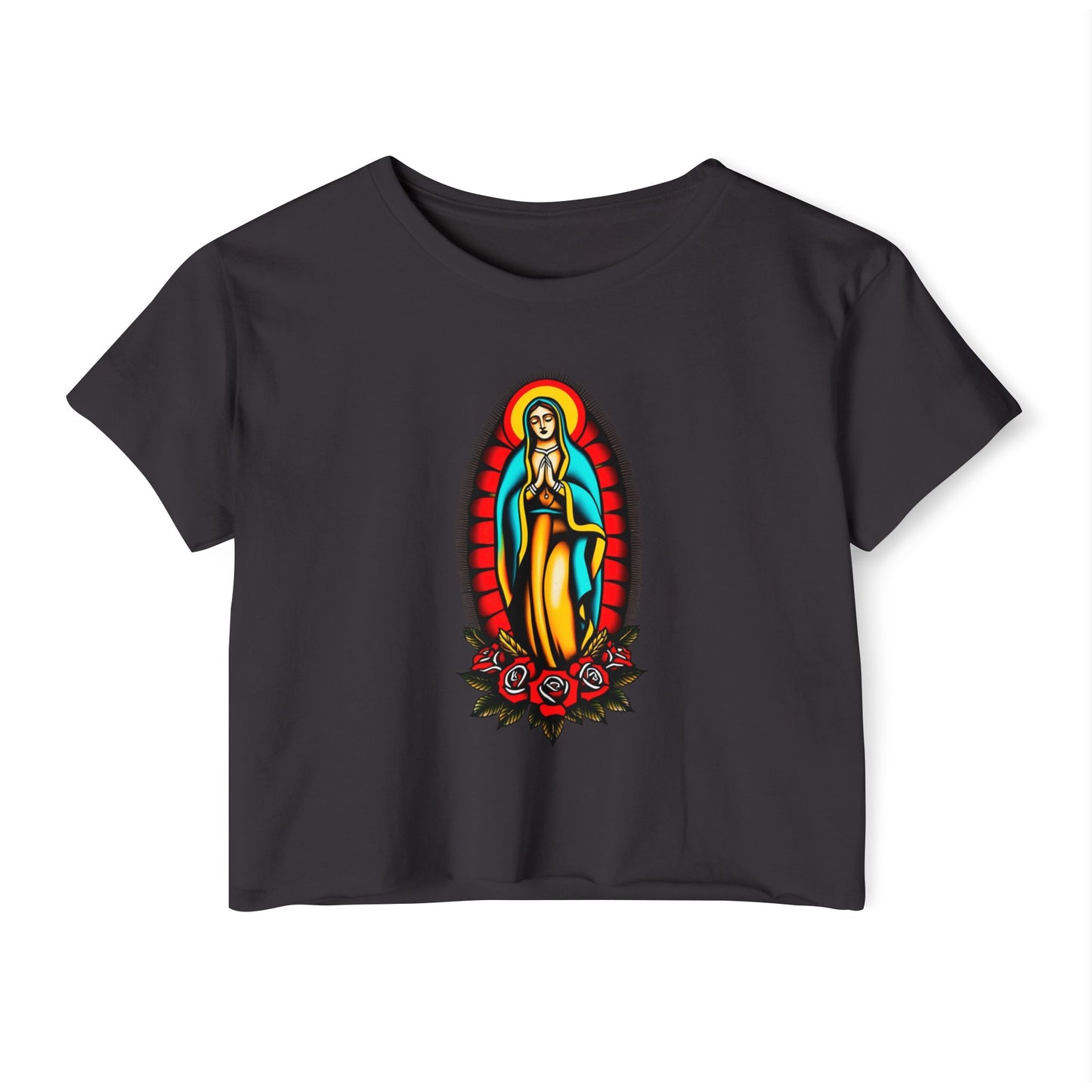 Mother Mary Divine Love Crop Tee