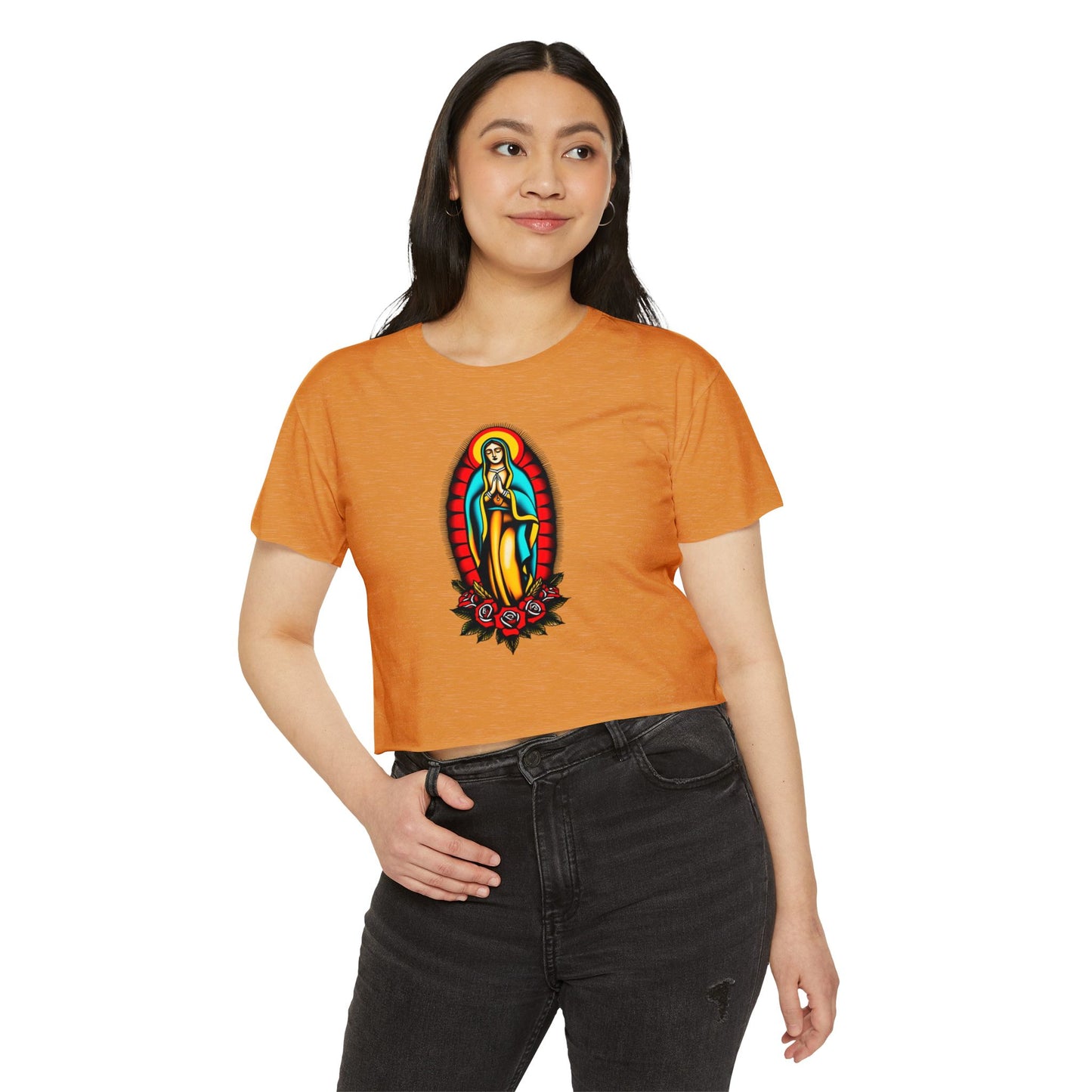 Mother Mary Divine Love Crop Tee