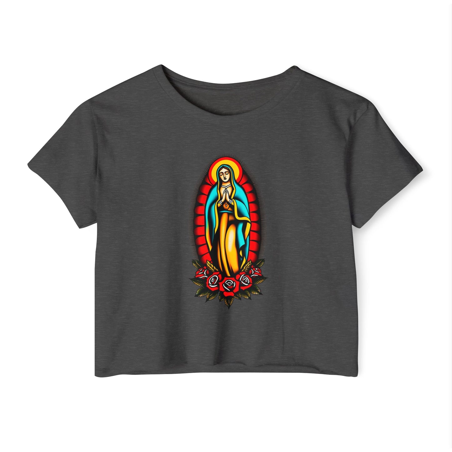 Mother Mary Divine Love Crop Tee
