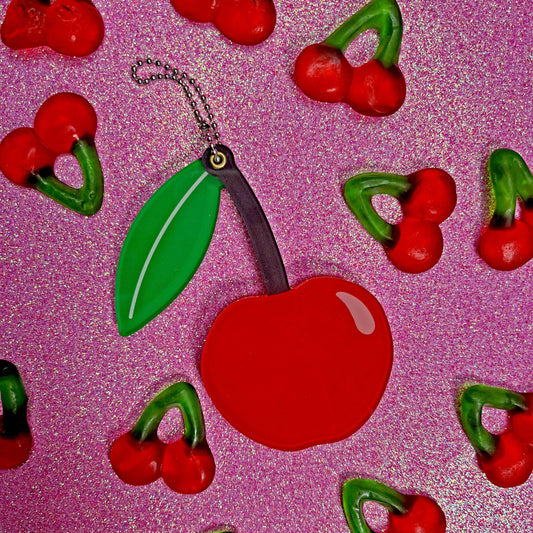 🍒 Cherry Travel Mirror Bag Charm - Portable & Stylish 🍒