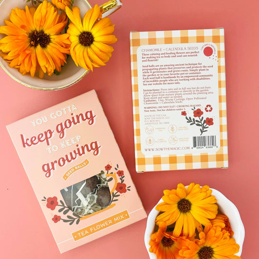 You Gotta Keep Going To Keep Growing Tea Seed Ball Gift Box